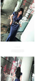 AOOKDRESS Summer skirt mid-length new style fashionable short-sleeved short-sleeved suit collar over-the-knee waist slim-fit dress