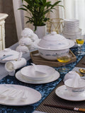 Osso china utensílios de mesa terno west lake tigela chinesa placa jingdezhen cerâmica high-end borda-incrustada tigela prato luz de luxo casa