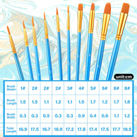 AOOKMIYA  Paint Brushes Set 20 Pack 200Pcs Nylon Painting Brush Set Acrylic Paint Brushes for Acrylic Oil Watercolor Gouache Canvas Body