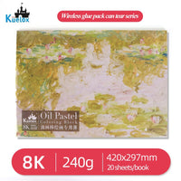 AOOKMIYA Pintura a óleo pastéis de kuelox livro a4/8k giz crayon papel de pintura macaron morandi cor intensa pintura do estudante suprimentos de arte