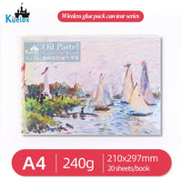 AOOKMIYA Pintura a óleo pastéis de kuelox livro a4/8k giz crayon papel de pintura macaron morandi cor intensa pintura do estudante suprimentos de arte