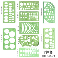 Plastic drawing template set hollow rule transparent graphic template painting architectural design ruler measuring tool