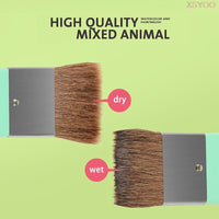 Professional 4Pcs Nylon Hair Round Paint Brushes add 1pcs horse hair Brushes for Artist Gouache Oil Watercolor Art Supplies