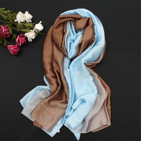 AOOKMIYARUNMEIFA 2020 Summer Gradient Silk Scarf For Women/Ladies Fashion Long Shawls and Wraps Pashmina Scarves foulard soie 190*110CM