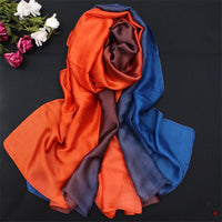 AOOKMIYARUNMEIFA 2020 Summer Gradient Silk Scarf For Women/Ladies Fashion Long Shawls and Wraps Pashmina Scarves foulard soie 190*110CM