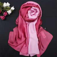 AOOKMIYARUNMEIFA 2020 Summer Gradient Silk Scarf For Women/Ladies Fashion Long Shawls and Wraps Pashmina Scarves foulard soie 190*110CM