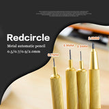 Redcircle metal Mechanical Pencil 0.5 0.7 0.9 2.0mm Lead Automatic Drawing Drafting Pencil For sketch design drawing art supplie