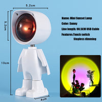 Robot Atmosphere Light 360° Sunset Red Lamp Stepless Dimming Projector Night Lamp Network Red Selfie Light For Wall Decoration