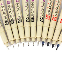 SAKURA Pigma Micron Needle Waterproof Fine Lines Black Sketch Marker Pen For Design Manga Brush Drawing manga Art Supplies