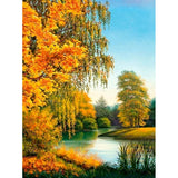 AOOKMIYASDOYUNO Paint By Numbers Scenery DIY 40x50cm Oil Painting By Numbers On Canvas Autumn Landscape Frameless Digital Hand Painting