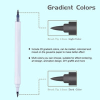 STA 14pcs/28colors Watercolor Dual Brush Markers  28 Chameleon Art Color Soft Calligraphy Pens Aquarelle Markers