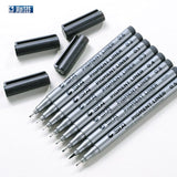 STA 9Pcs/Lot Waterproof Black Micron Sketch Markers Pen Hook Liner Pen for Drawing  Manga Comic Brush Pen Art Supplies