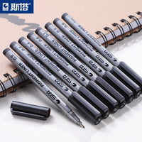 STA 9Pcs/Set Pigma Micron Needle pen Waterproof Fade Proof brush Tip Fine Liner Black Sketch Water Manga Drawing Marker Pen