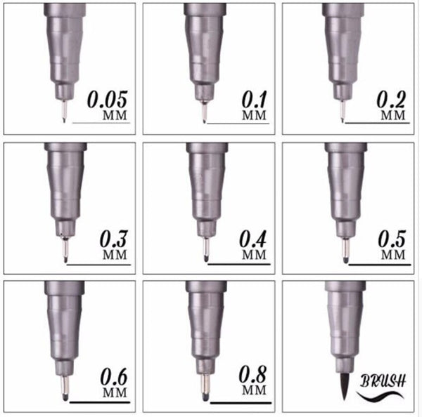 12 Colour Sketch Micron pen 0.5 mm Superior needle drawing pen Fine liner  Pigma Drawing Manga