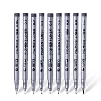 STA 9pcs Black Micron-Pen Anti-Bleed Comic Marker Waterproof Brush Needle pens Archival ink Multiliner Fineliner Sketch Markers