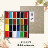 Sakura 24/48/60 color solid watercolor paint set pearlescent color professional advanced watercolor painting art supplies
