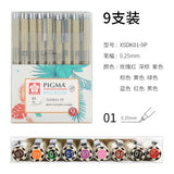 Sakura XSDK 005/01/2/3/4/5/8/1.0 Pigma Micron Fine Line Pen Set Multi-Color Needle Drawing Brush Pen Sketching Art Supplies