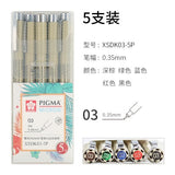 Sakura XSDK 005/01/2/3/4/5/8/1.0 Pigma Micron Fine Line Pen Set Multi-Color Needle Drawing Brush Pen Sketching Art Supplies