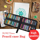 School Pencil Case Canvas 36/48/72 Holes Pencilcase Bag Profession Pen Box Penal for Boy Girl Art Marker Storage Pouch Penalties