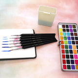 Seamiart 50/72/90 cor sólida aquarela pintura conjunto caixa de metal portátil aquarela pigmento para iniciante desenho aguarela suprimentos de papel