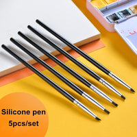 Silicone pen 5pcs/set of blank liquid special pen watercolor oil painting acrylic modeling pen painting texture highlight brush