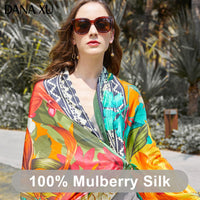 Silk Long Scarf Luxury Brand Women New Design Beach Blanket Shawl Wear Swimwear Bandana Hijab Face Shield Foulard 245*110cm 2019