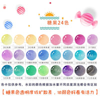 Rubens Candy color watercolor paint box 24 colors/1ml Portable mini watercolor paint Beginner Macaron set art supplies