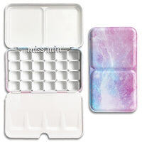 Starry Watercolor/Oil/ Acrylic Paints Tins Box Empty Palette Painting Storage Paint Tray Box with Half Pans For Art Supplies