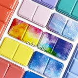 Starry Watercolor/Oil/ Acrylic Paints Tins Box Empty Palette Painting Storage Paint Tray Box with Half Pans For Art Supplies