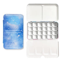 Starry Watercolor/Oil/ Acrylic Paints Tins Box Empty Palette Painting Storage Paint Tray Box with Half Pans For Art Supplies