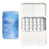 Starry Watercolor/Oil/ Acrylic Paints Tins Box Empty Palette Painting Storage Paint Tray Box with Half Pans For Art Supplies