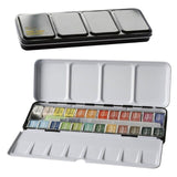 Superior 12/24/36/48 Colors Pigment Solid Watercolor Paints Set With Paintbrush Tin Box Watercolor Set Art Supplies