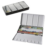 Superior 12/24/36/48 Colors Pigment Solid Watercolor Paints Set With Paintbrush Tin Box Watercolor Set Art Supplies