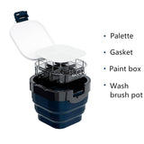 Superior 16Grids Folding Moisturizing Paint Storage Box Palette Wash brush bucket Pot  for Watercolor Oil Painting Art Supplies