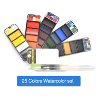 Superior 18/25/33/42Colors Solid Watercolor Paint Set With Water Brush Pen Watercolor Pigment For Draw Art Supplies