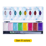 Superior 5/8 Color Pearlescent Solid Watercolor Paint Set Acuarelas Profesionales Pigment Artistic Painting art Supplies