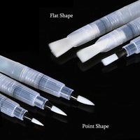 Superior 6Pcs Different Shape Large Capacity Barrel Water Pen Watercolor Painting Pen Calligraphy Drawing Art Supplies