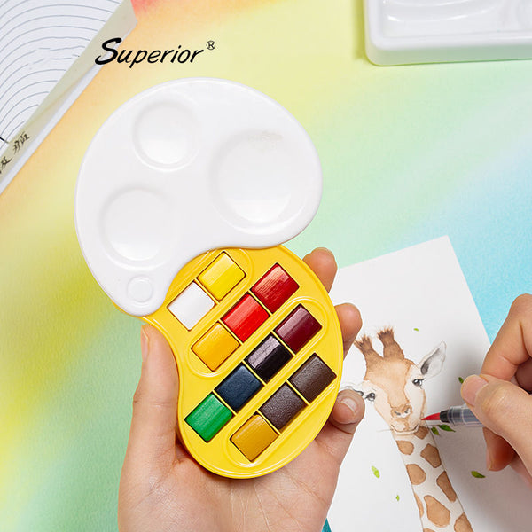 AOOKMIYA  Superior Mini Solid Watercolor Paints Set Portable Water Color Paint Travel Acuarelas For Painting Art Supplies