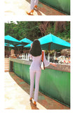 AOOKDRESS summer new professional women's pants suit Korean commuter temperament OL striped small suit was thin and long pants women