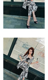 AOOKDRESS spring/summer dress new fashion temperament women's pants set sexy wrap corset print hit color thin foot trousers