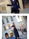 AOOKDRESS autumn and winter new commuter temperament Joker pu stitching slim woolen coat Tide girl