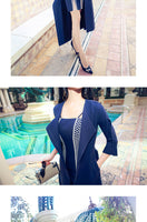 Aookdress spring new Korean temperament two piece suit with hip strap dress medium length windbreaker coat female