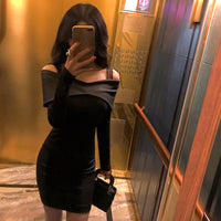 AOOKDRESS spring new Korean temperament slim slim bag hip velvet leather stitching bottoming shirt bag hip skirt suit