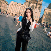 AOOKDRESS spring new commuter temperament was thin, slim, high waist, sleeveless, wide-leg, micro-sleeve pants