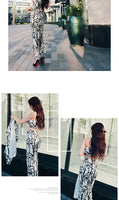 AOOKDRESS spring/summer dress new fashion temperament women's pants set sexy wrap corset print hit color thin foot trousers