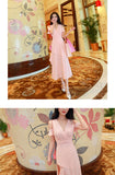 AOOKDRESS summer dress new Korean version of the famous style temperament v collar thin wrap chest sexy open-cut chiffon dress long skirt