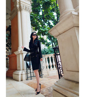AOOKDRESS spring new professional wear temperament OL slim slim fashion white-collar long trench coat women