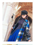 AOOKDRESS autumn and winter new commuter temperament pu leather stitching contrast tartan coat coat women