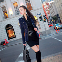 AOOKDRESS autumn and winter new commuter temperament Joker pu stitching slim woolen coat Tide girl