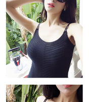 AOOKDRESS summer new sexy sling sleeveless bottoming shirt slim elastic vest Joker sweater women 1911A